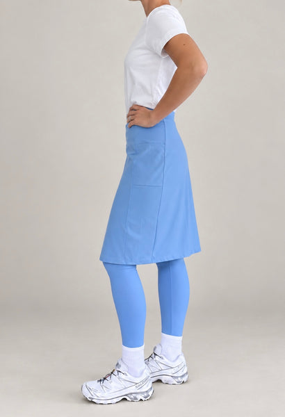 Sublime Ankle Length Nylon Athletic Skirt - Coastal Blue