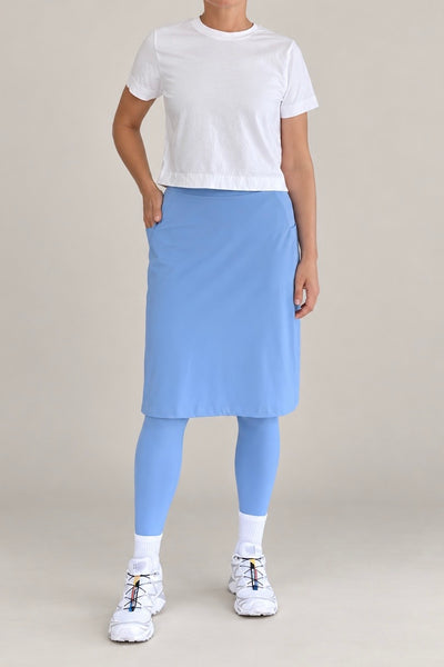 Sublime Ankle Length Nylon Athletic Skirt - Coastal Blue