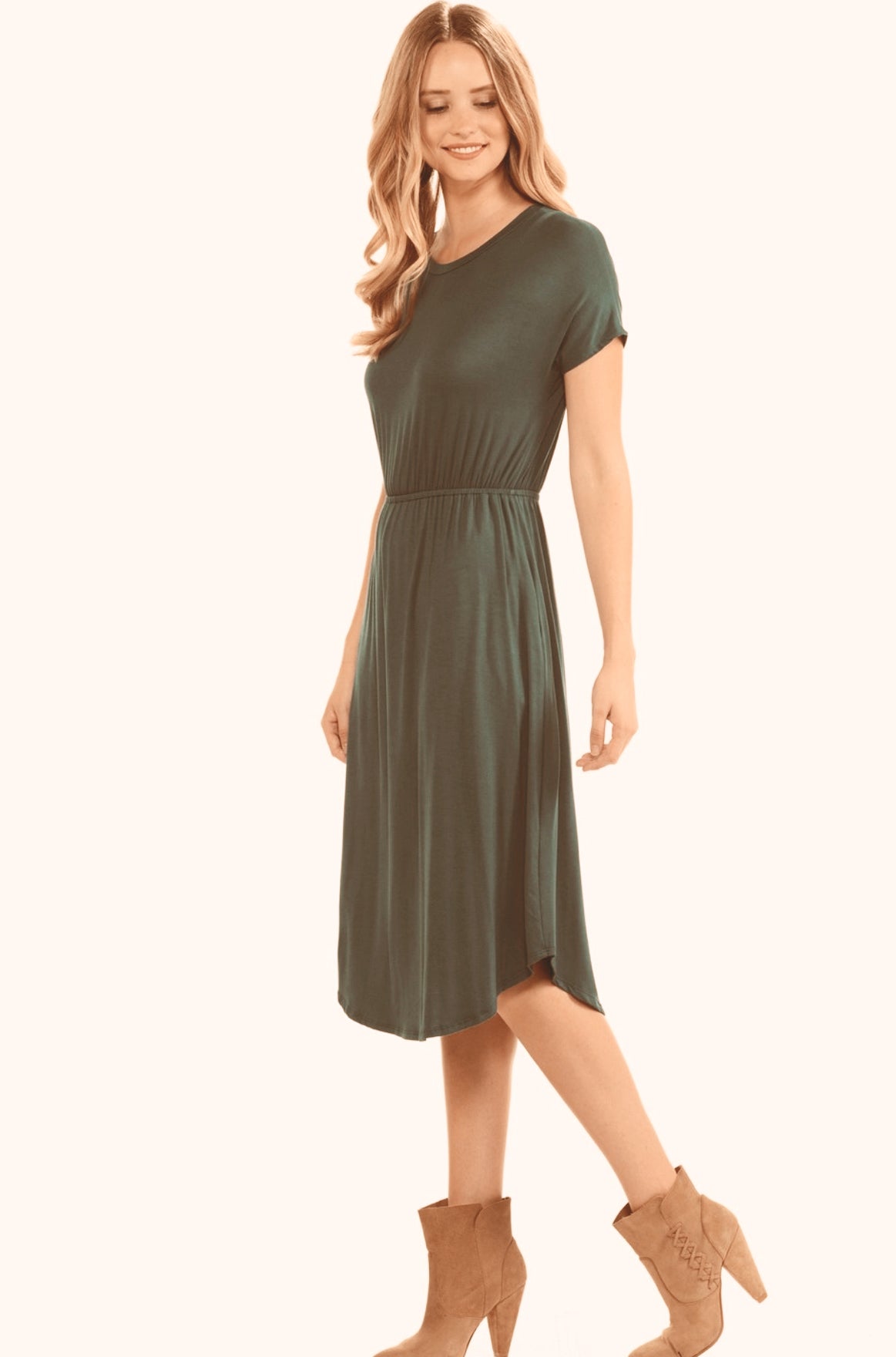 Army Green Simple Summer Dress (X-Large)