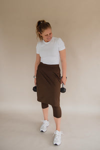 Sublime 3/4 Length Athletic Skirt - Chocolate