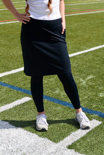 Sublime Ankle Length Nylon Athletic Skirt - Noir