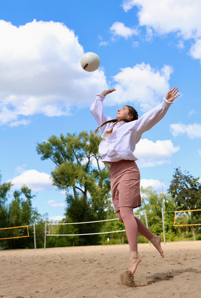 Sublime Ankle Length Nylon Athletic Skirt - Shell Pink