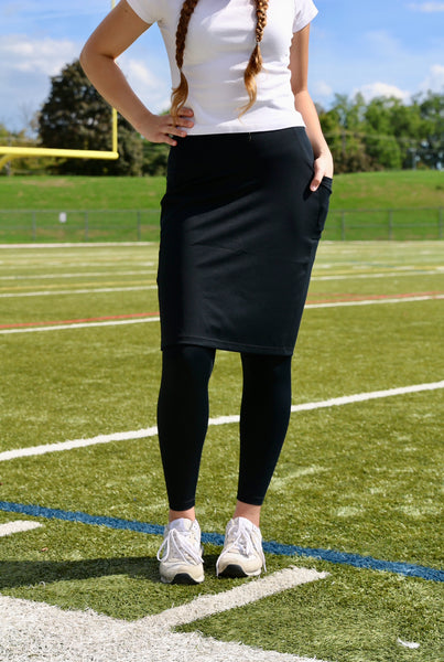 Sublime Ankle Length Nylon Athletic Skirt - Noir