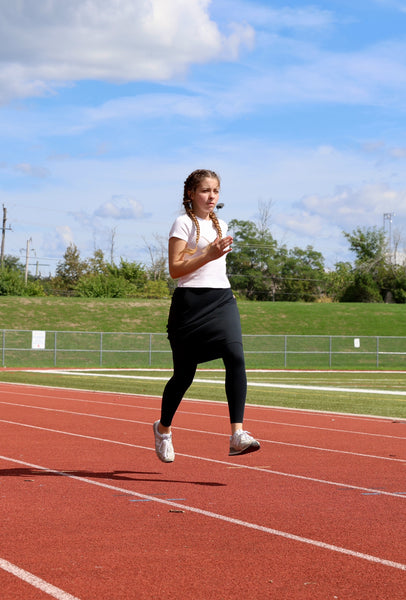 Sublime Ankle Length Nylon Athletic Skirt - Noir