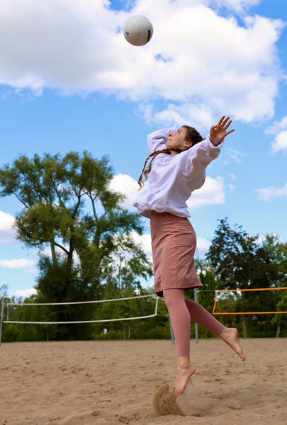 Sublime Ankle Length Nylon Athletic Skirt - Shell Pink