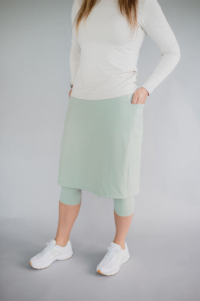 Sublime Nylon Athletic Skirt - Sage (Final Sale)