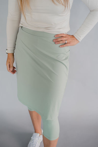 Sublime Nylon Athletic Skirt - Sage (Final Sale)