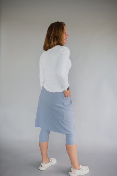 Sublime Nylon Athletic Skirt - Pastel Blue (Final Sale)
