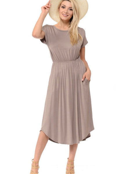 Taupe Simple Summer Dress - XL ONLY