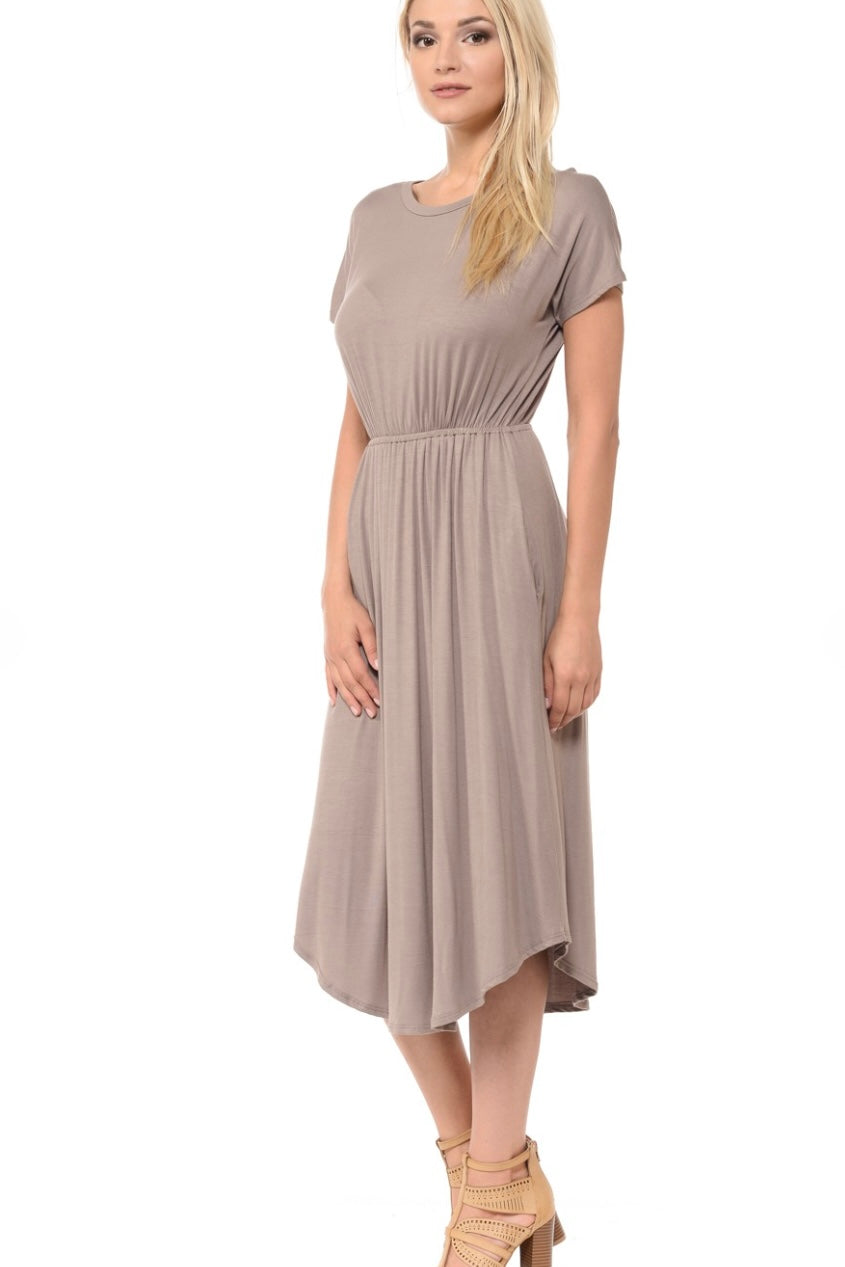 Taupe Simple Summer Dress - XL ONLY