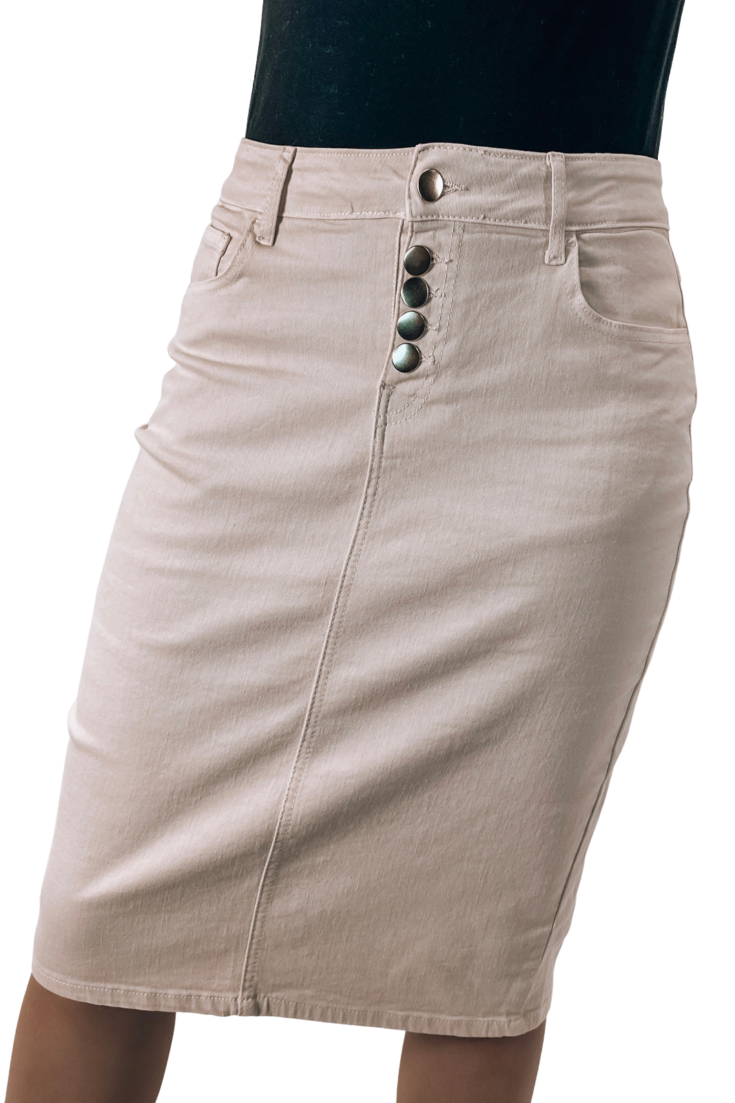 Sublime Denim Skirt in Ecru - FINAL SALE