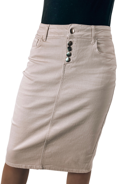 Sublime Denim Skirt in Ecru - FINAL SALE