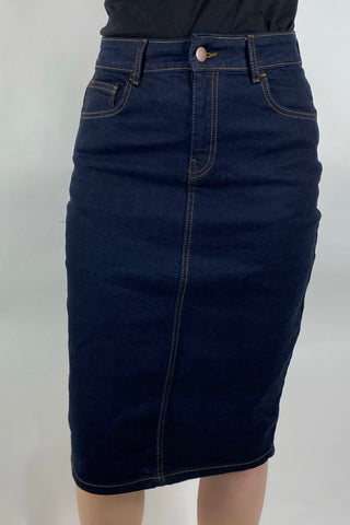 Ember Denim Skirt in Overdye Indigo