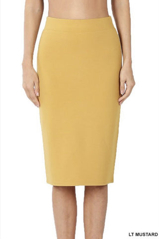 GiG Ponte Pencil Skirt - Lt Mustard (S-XL)