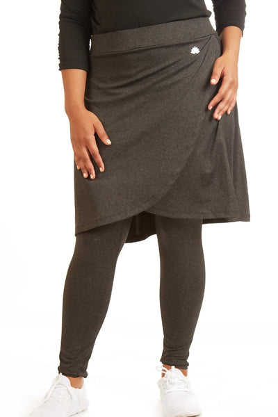 Ankle Length Faux Wrap Snoga in Black Heather