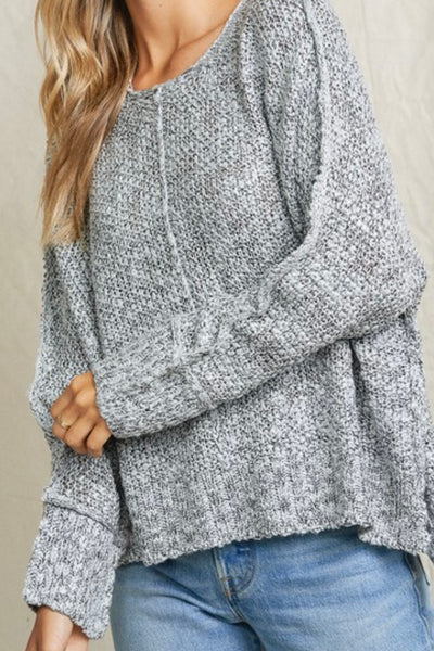 Our Fav Loose Knit Sweater - GREY