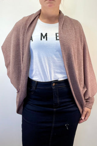 COCOON CARDI - ROSE TAUPE