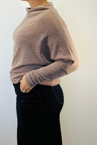 Heathered Cowl Neck Sweater