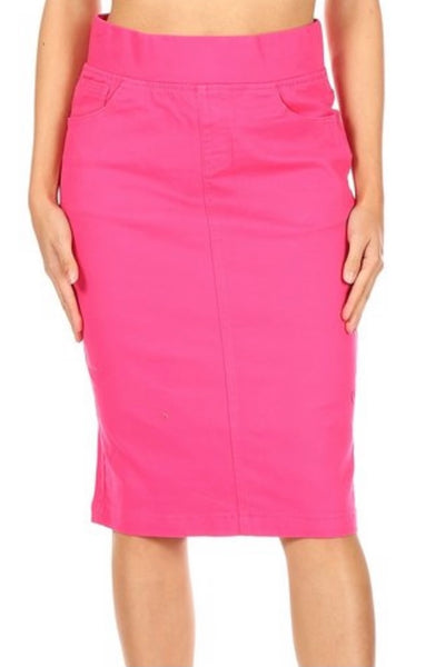 FINAL SALE Fuchsia Pull-on Style Skirt - Sizes 6-18