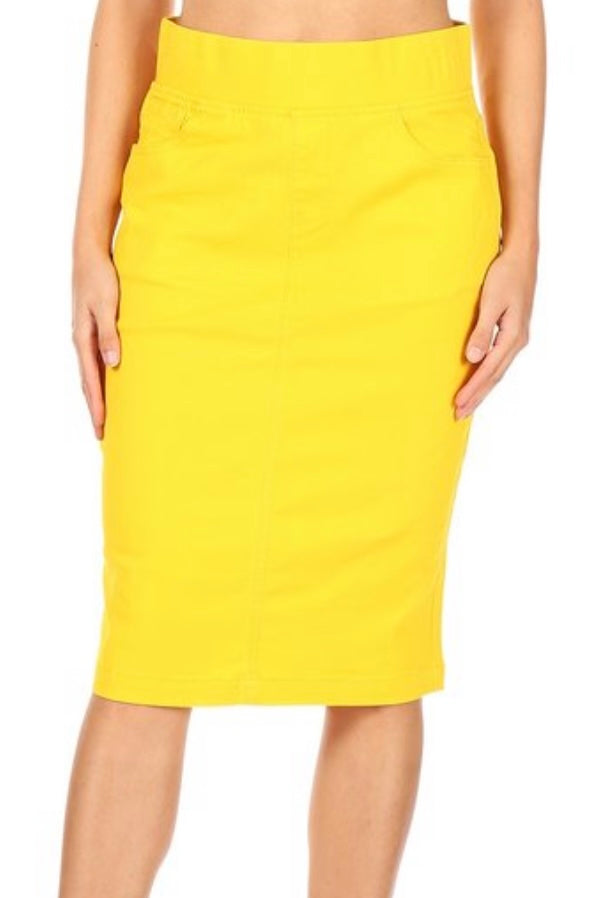 Yellow Pull-on Style Skirt - FINAL SALE Sizes 6-18