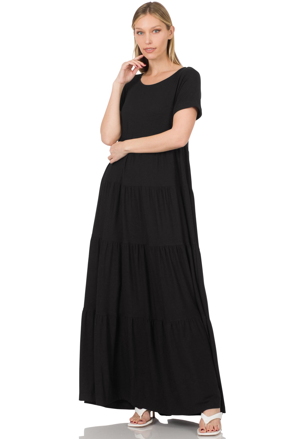 Classic Maxi Tiered Dress - Black
