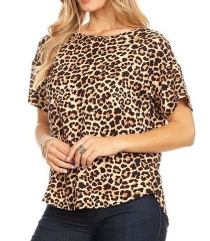 Buttery Soft Leopard Tee - Brown