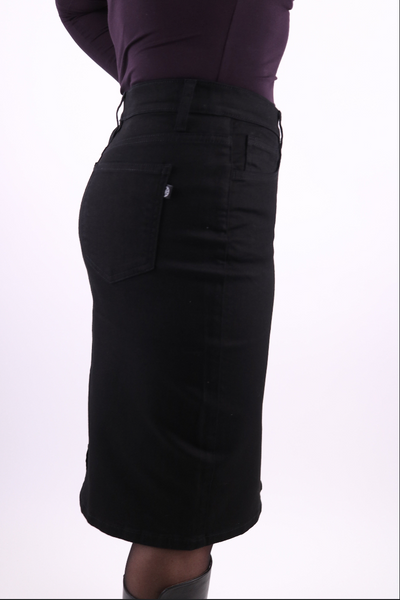 Tess Black on Black Denim Skirt