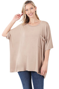 Oversized Boho Tee S-XL Mocha