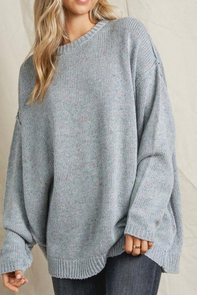 Subtle Confetti Sweater - Lt Grey