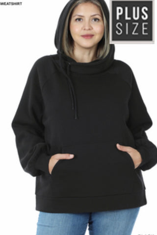 PLUS Tie Side Hoodie - Black