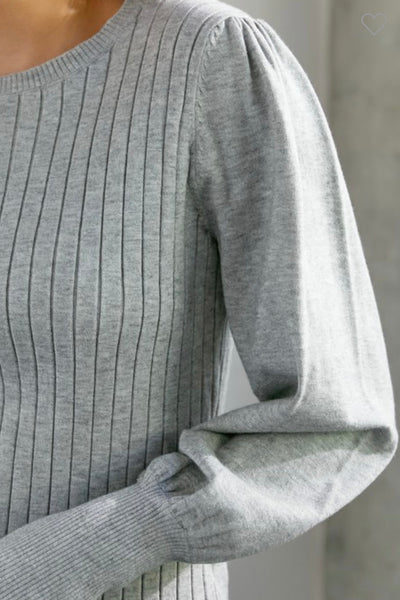 Ribbed Long Sleeve Sweater - Cream